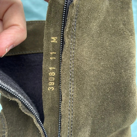 EUC La Canadienne Zed Oiled Waterproof Bootie Women’s Size 11 Green Suede Boot - Picture 6 of 9